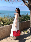 Xixi 13 Lines 2025 Summer New Elegant Temperament Embroidered High-Rise Thin Dress Dress Women