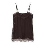 Women's Clothing In The Summer Of 2025 With Daily Niche Lace Splicing Sling Belt Vest