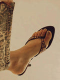 New Clip Toe Cool Slippers Velvet Characters High And Fine And Round Head Slippers Women Summer