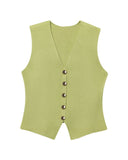 New Undecorated Knitted Vest Knitted Folding Splicing Skirt