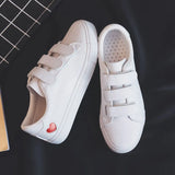 Children 2025 New Casual Shoes Fashion Women's Shoes Students Breathable Magic Sticker Small White Shoes Spring And Autumn Flat Plate