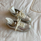 Derain Women's 2025 Spring And Summer Korean Edition With Pink Ballet Little White Shoes Flats Commer'an Casual Agan