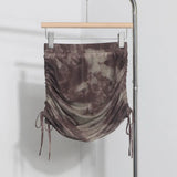 Solid Shot Tie-Dye Printing Net Yarn Rope With Folded Bag Hips Babes Short Skirt Anti-Light Repair Body Skirt