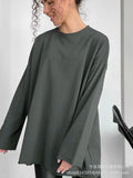 Spring Autumn New Pure Cotton Long-Sleeved T-Shirt Women Hand-Wearing Loose Blouse Hot