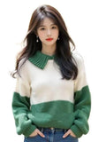 And White Bumped Jumper Women's New Autumn And Winter 2025 Small Man Chic Beautiful Little Syruped Knitting