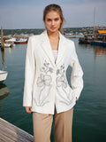 Temperament Suit 2025 Autumn New Fashion Niche Splicing Nail Drill Flower Senior Sense Blazer