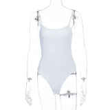 Zingj And Summer New Diamond Chain Shoulder Strap Spilt Sleeveless Sling Sexy Back Onesie Women's
