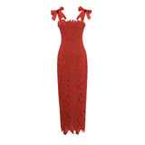 Women's Clothing Explosion Sexy Fashion Heavy Industry Lace Sling Dress