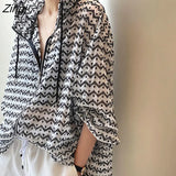 Jackets Women Print Thin Loose Hooded Design Chic Leisure Street Wear Sun-proof Breathable Korean Style Ulzzang Summer