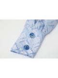 2023 Autumn New Lapel Collar Long Sleeve Blue Blouse Bow Decoration Shirt Women Elegant Ladies Button Up Tide Chic