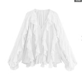 2025 Women's New Fashion Butterfly Tacked With Overlays Decoration French Lantern Sleeve Long Sleeve