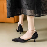 Size Code New Summer Sandals Hollow Shoes Tip Light-High Heel High Heels With Beaded