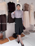 Xixi 2025 Autumn White Label Thin Temperament Elegant Lace Chiffon Shirt Long-Sleeved Shirt