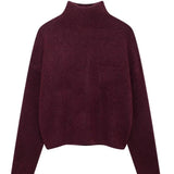 Women's Clothing INS Burst High-Neck Fashion With Solid Color Knitted Head