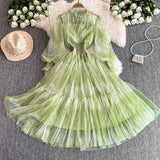 High-End Chiffon Dress Women Autumn New Temperament Banquet Dress Phony Holiday Princess