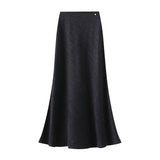 Tail Half Dress Women 2025 Autumn New Design Sense Metal Buckle High-Waist Temperament Medium Long A Skirt