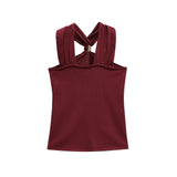 Spring New Hanging Neck Top Sexy Bare Waistcoat Women's