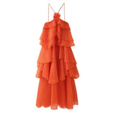 Women's Summer New French Fashion Temperament Three-Dimensional Flower Cascade Decorative Sling