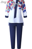 Piece Sets African Sets For Women 2023 New African Print Elastic Bazin Baggy Pants Rock Style Dashiki Famous Suit Lady