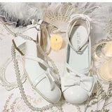 Jane Shoes Women's New Summer 2025 New Cross-Buntered Laureta Elegant Round Head Coarse Sheel Singles