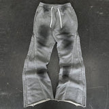Spring New Trousers Heavy Knit Zipper Design Street Style Niche Fashion To Do The Same Thread Of Old Men And