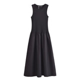 New Two-Color Splicing Sleeveless Long Vest Dress