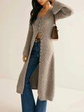 Retro Elegant Long-Sleeved Jacket Knitted Sweater Medium Long