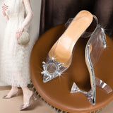 Sandals Sunflower Crystal And Pointed-Headed Sandals Women Transparent Water Diamond Hollow Women