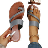 Zingj Large Size Slippers Female Summer New Round Head Set Toe Flat Bottom Wear Casual