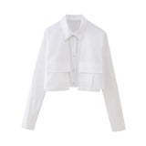 New Women's ZAPOLO Collar Pocket Coated Short
