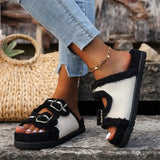 Bottom Buckle Lamb Hair Slippers Women 2025 New Plus Fur Slippers Outside Wearing Lazy