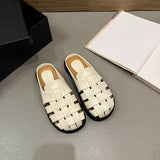 Soft French Gentle Breathable Sandals Women In Summer Wearing Thick Bottom Beach Bag Head