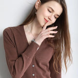 Women's cardigan sweater spring and autumn single-breasted sweater women's loose all-match top