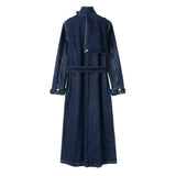 New Cowboy Belt Long Wind Coat