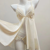 Pajamas Women Spring And Autumn Model 2025 New Pure-Sensive High-End Pure-Wane Summer Ice Silk Small Breast Slings Sleeping