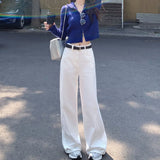 High-Waisted Broad-Legged Jeans Women's 2025 New Casual Temperament Thin Loose Straight