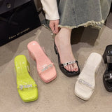 Zingj Design Sense Transparent One Word With Thick Platform Thick Heel Sandals Female 2023 Summer New Fashion Increased