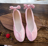 Zingj Shoes Round Head Woven Brocade Pure Color Jacquard Flat Shoes Spring And Summer Style Retro Ancient Style Cloth