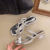 And Summer 2025 New Toe Women's Coarse And Cool Slippers Water Drill Bows And Skirts Can Wear Beach