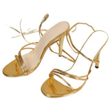 Thin-Heeled Winding With Sandals Summer New Women's Shoes Station Sexy High-Heeled