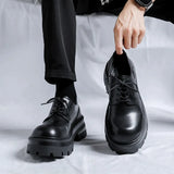 2025 New Platform Korean Version Casual Black Premium Sense Men's Business Fashion Derby
