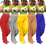 Summer Women Casual Long Pants Joggers Tassel Streetwear High Waist Drawstring Clothes For Women