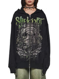Embroidered Hoodie Hoodie Female Dark Letter Heavy Metal Style To Make Old Texture Zipper