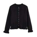 Autumn New Temperament Round Neck Simple Stacked Knitted Coat