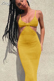 Sexy irregular bandage party dress Sleeveless backless spring summer maxi club dress Women dinner fashion dress