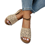 Hollow Thick Bottom Slippers Women Outside The Slope And Light Beach Cool Slippers Lat