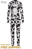 Sexy Hollow Out Buckle Bandage Jumpsuit Women Club Wear Outfits Long Sleeve Skinny Turtleneck Night Party