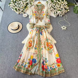 Style Suit Female French Bow Tie With Short-Sleeved Blouse Buckle Print