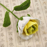 Zingj Doll Line Wine Cup Rose Wool Knitting Rose Bouquet Hand-Woven Eternal Flower Wool Flower