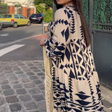 Large-Size Women's New Temperament Printed Shirt Dress Bohemian